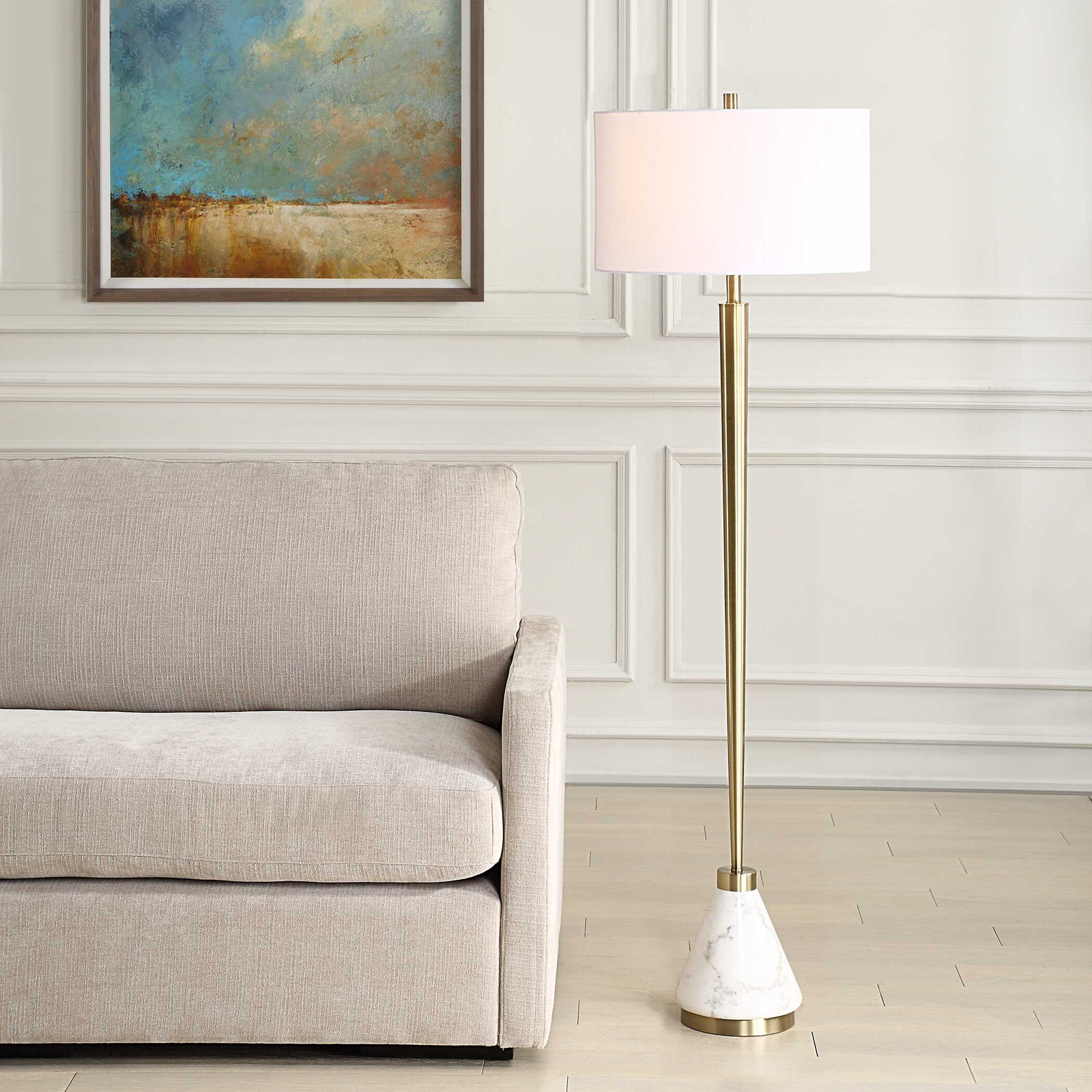 American Home Furniture Uttermost Curran Tapered Metal Floor Lamp