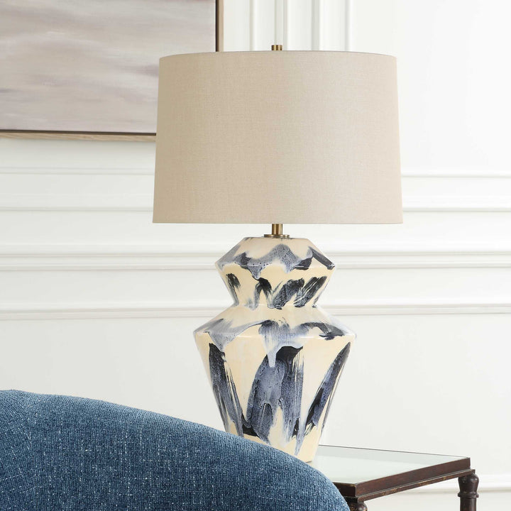 American Home Furniture Uttermost Oranda Abstract Geometric Table Lamp