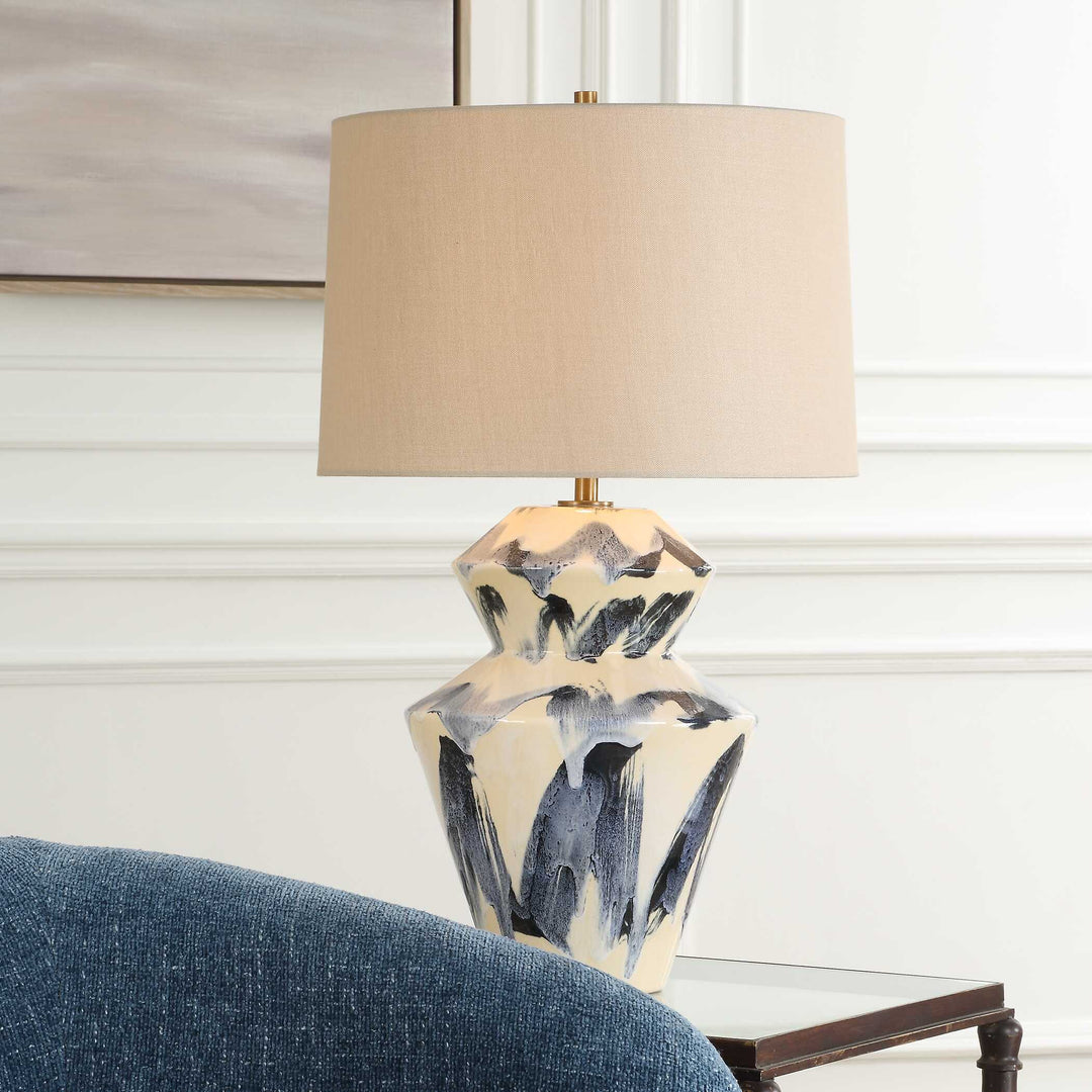 American Home Furniture Uttermost Oranda Abstract Geometric Table Lamp