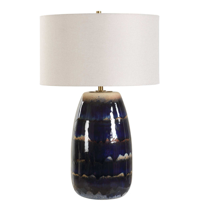 American Home Furniture Uttermost Orleans Blue Glaze Table Lamp