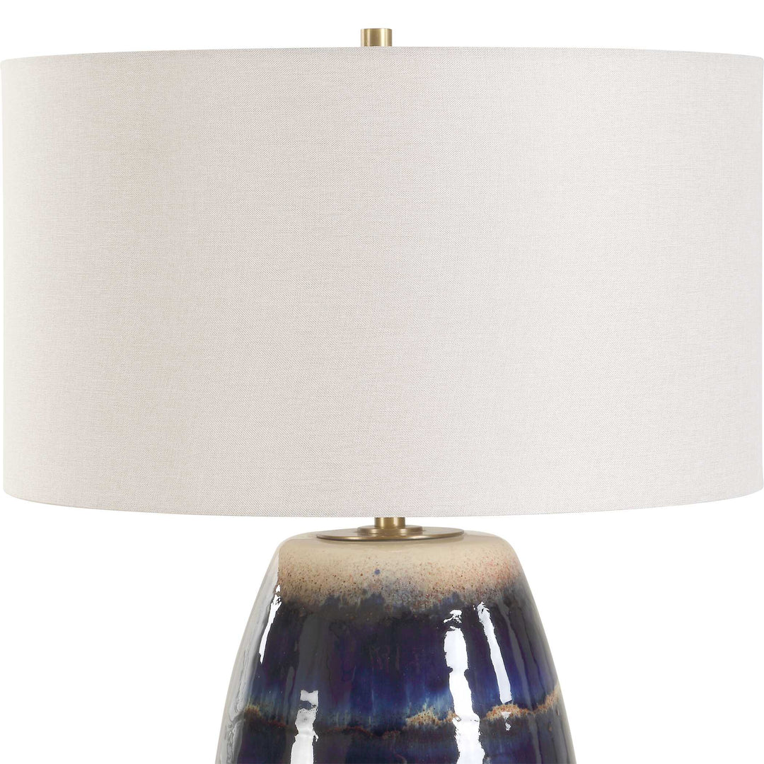 American Home Furniture Uttermost Orleans Blue Glaze Table Lamp