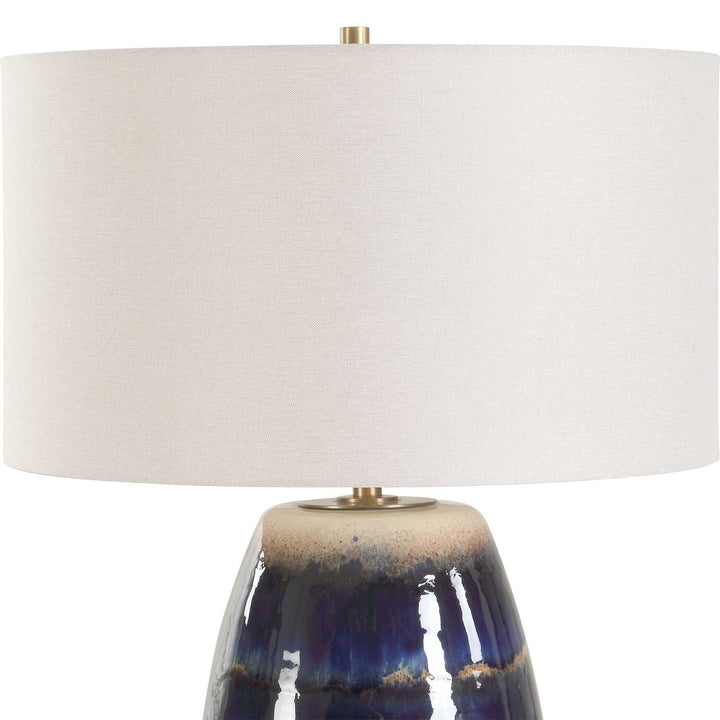 American Home Furniture Uttermost Orleans Blue Glaze Table Lamp