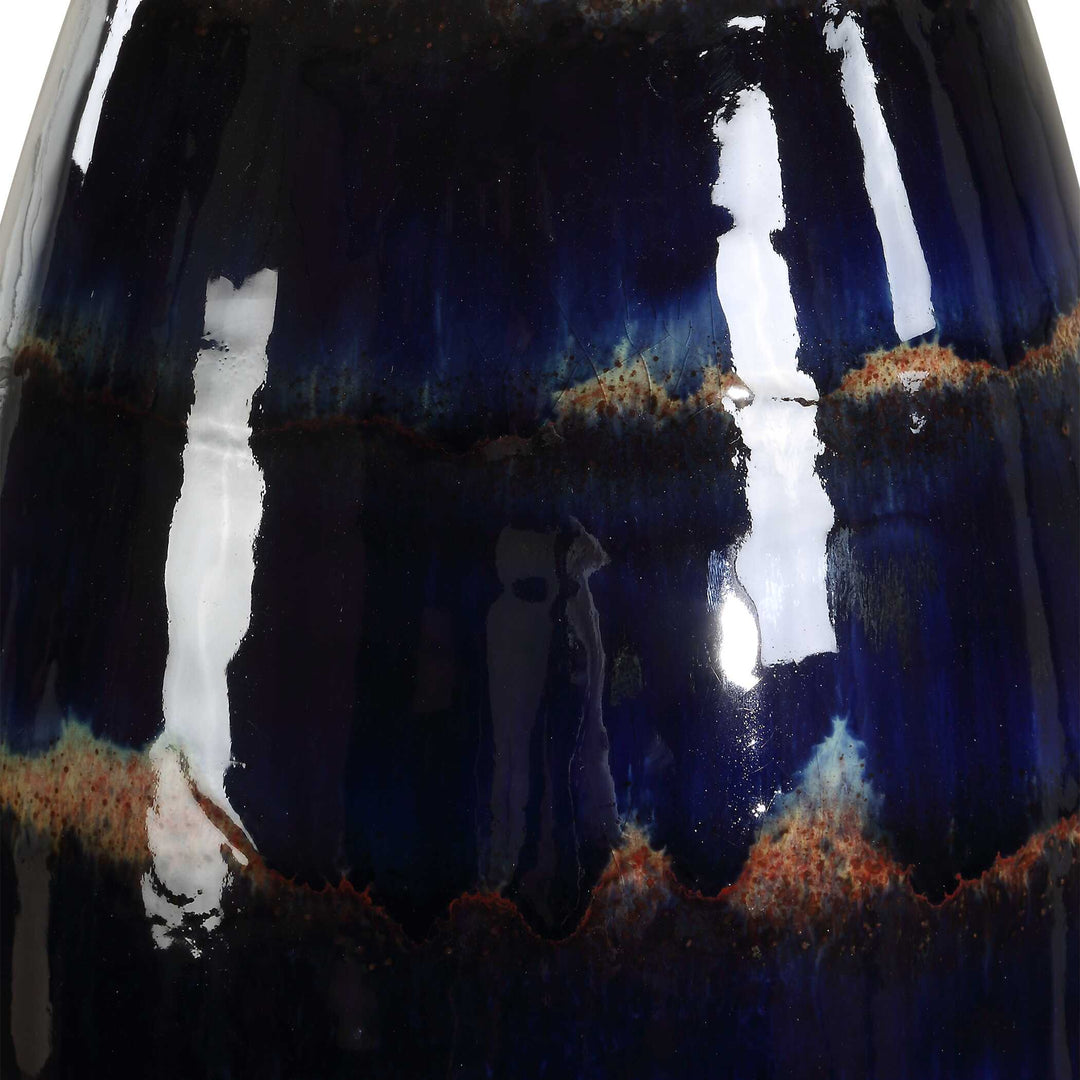 American Home Furniture Uttermost Orleans Blue Glaze Table Lamp