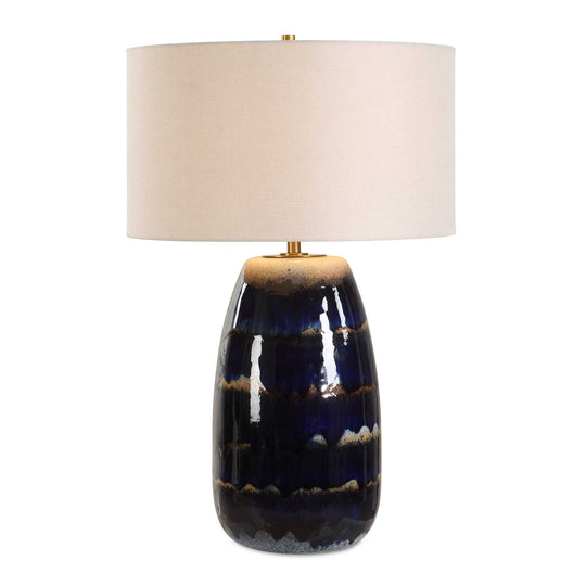 American Home Furniture Uttermost Orleans Blue Glaze Table Lamp