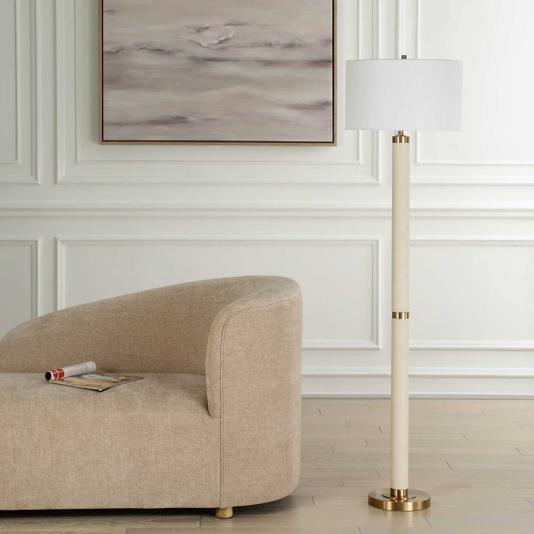 American Home Furniture Uttermost Wessex White Floor Lamp