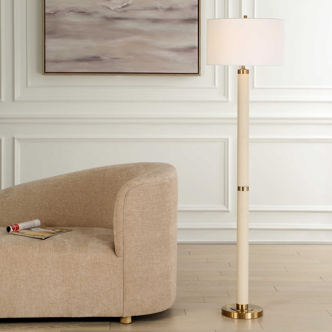 American Home Furniture Uttermost Wessex White Floor Lamp