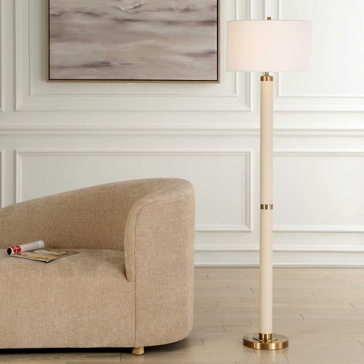 American Home Furniture Uttermost Wessex White Floor Lamp
