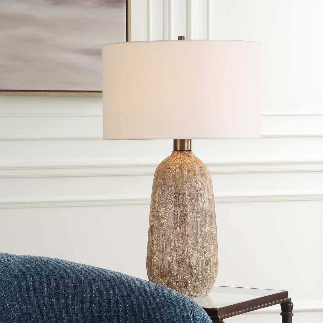 American Home Furniture Uttermost Napier Earthy Brown Table Lamp