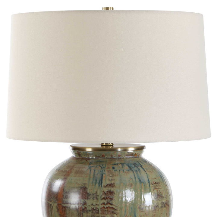 Olisa Brown Green Table Lamp