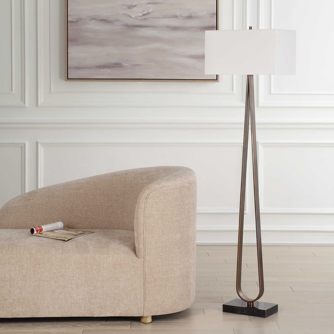 American Home Furniture Uttermost Galloway Minimalist Bronze Floor Lamp