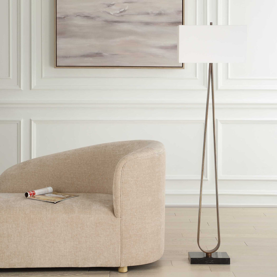 American Home Furniture Uttermost Galloway Minimalist Bronze Floor Lamp