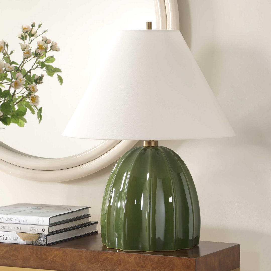 American Home Furniture Uttermost Renna Moss Green Table Lamp