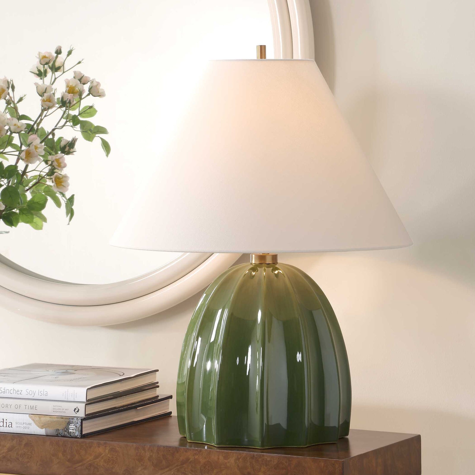 American Home Furniture Uttermost Renna Moss Green Table Lamp