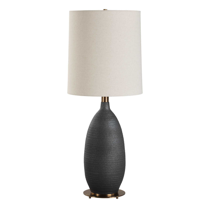 American Home Furniture Uttermost Bower Matt Black Table Lamp
