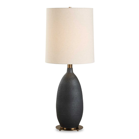 American Home Furniture Uttermost Bower Matt Black Table Lamp