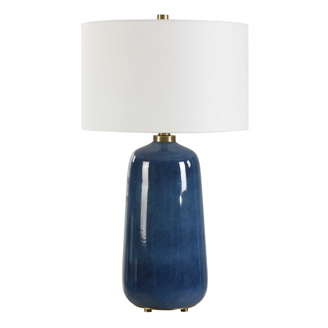 American Home Furniture Uttermost Brae Blue Glaze Table Lamp