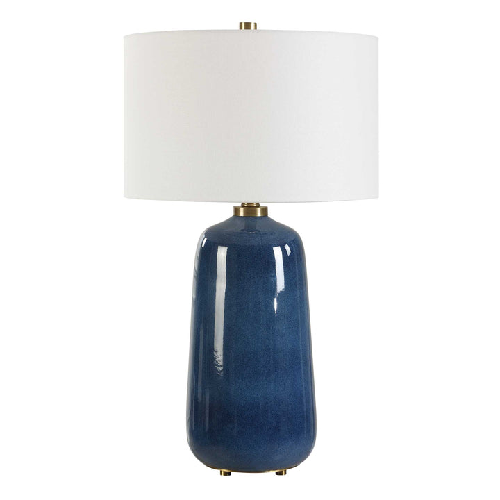 American Home Furniture Uttermost Brae Blue Glaze Table Lamp