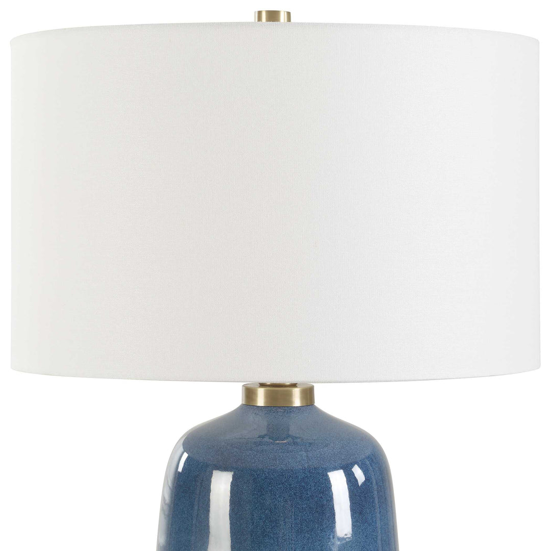 American Home Furniture Uttermost Brae Blue Glaze Table Lamp