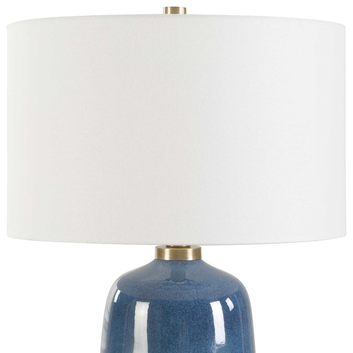 American Home Furniture Uttermost Brae Blue Glaze Table Lamp