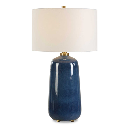 American Home Furniture Uttermost Brae Blue Glaze Table Lamp