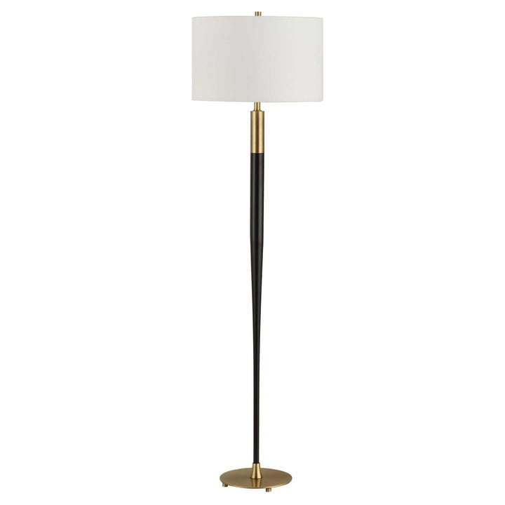 American Home Furniture Uttermost Stowe Satin Black Floor Lamp
