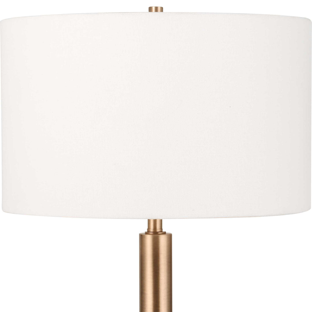 American Home Furniture Uttermost Stowe Satin Black Floor Lamp
