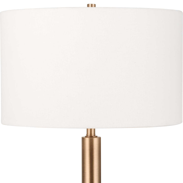 American Home Furniture Uttermost Stowe Satin Black Floor Lamp