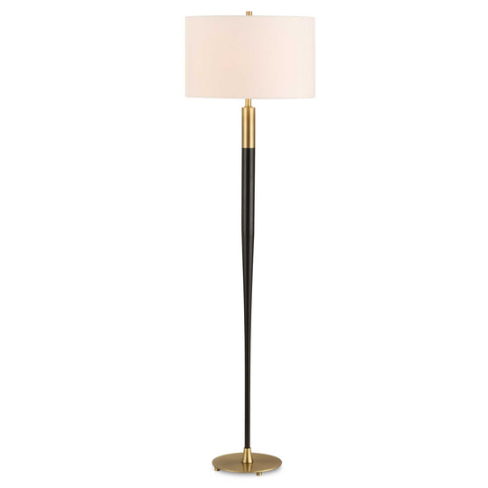 American Home Furniture Uttermost Stowe Satin Black Floor Lamp