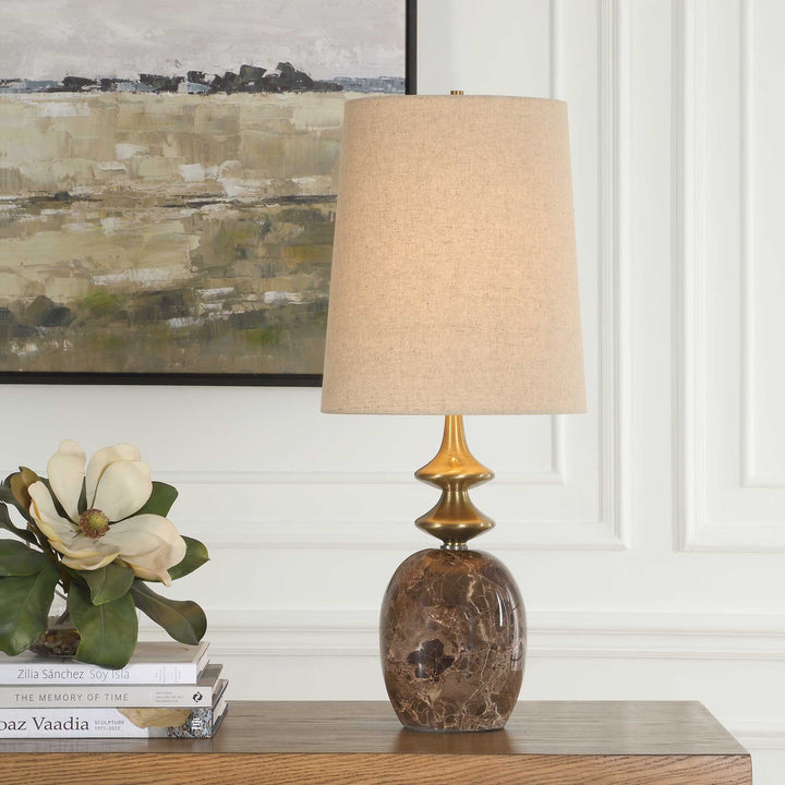 American Home Furniture Uttermost Percy Brown Marble Buffet Lamp