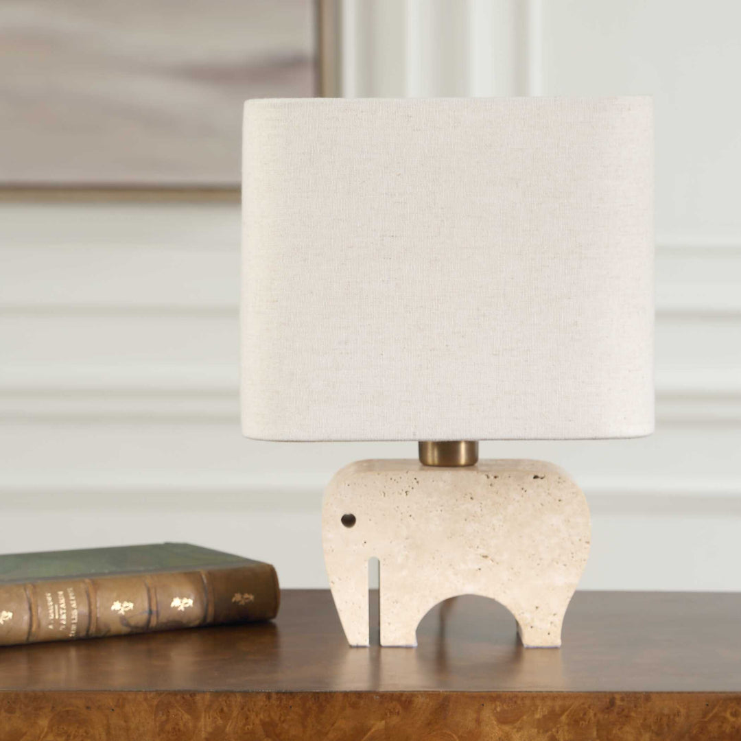 American Home Furniture Uttermost Tusk Travertine Accent Lamp