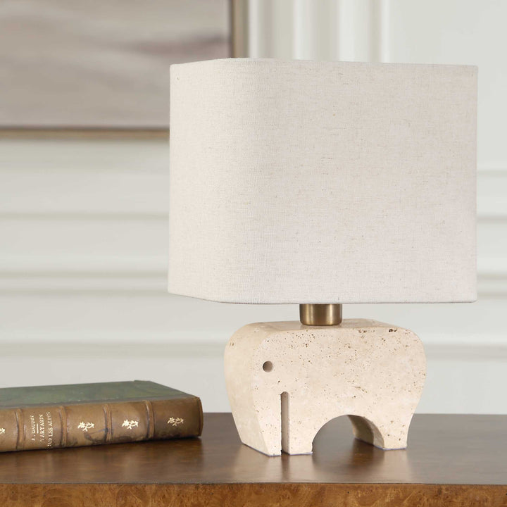 American Home Furniture Uttermost Tusk Travertine Accent Lamp