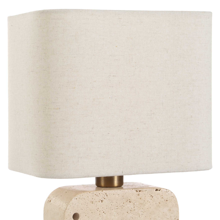 American Home Furniture Uttermost Tusk Travertine Accent Lamp
