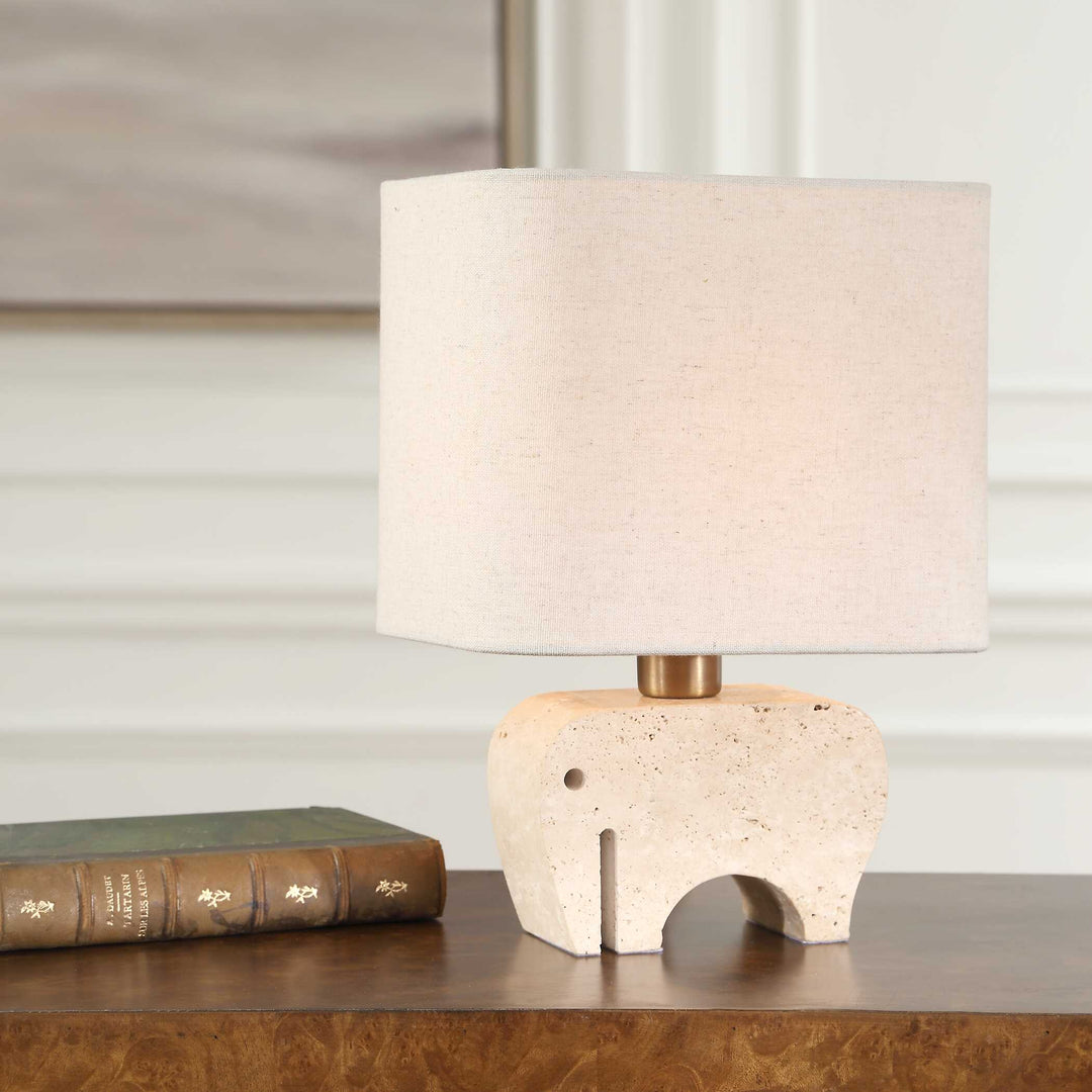 American Home Furniture Uttermost Tusk Travertine Accent Lamp