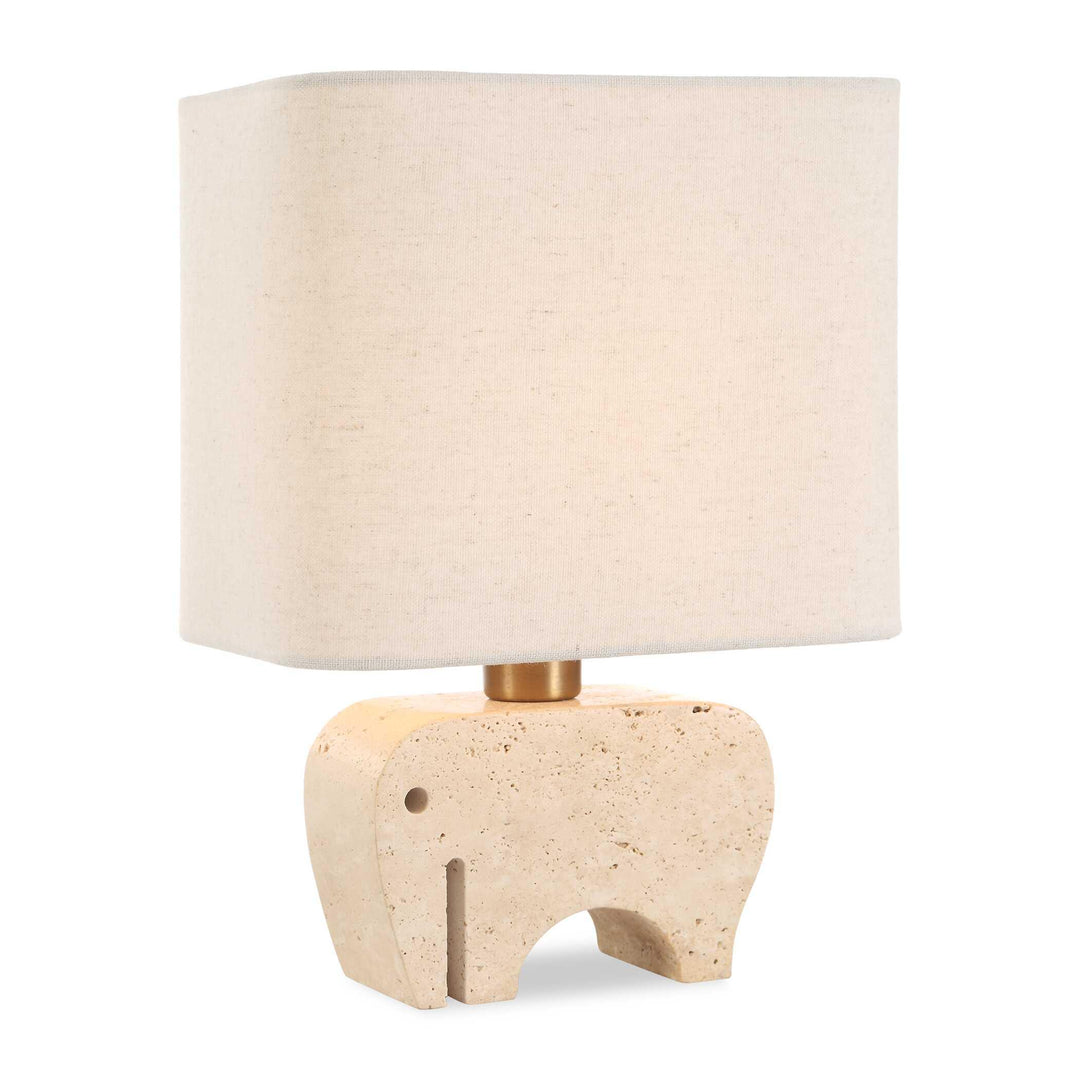 Tusk Travertine Accent Lamp - AmericanHomeFurniture