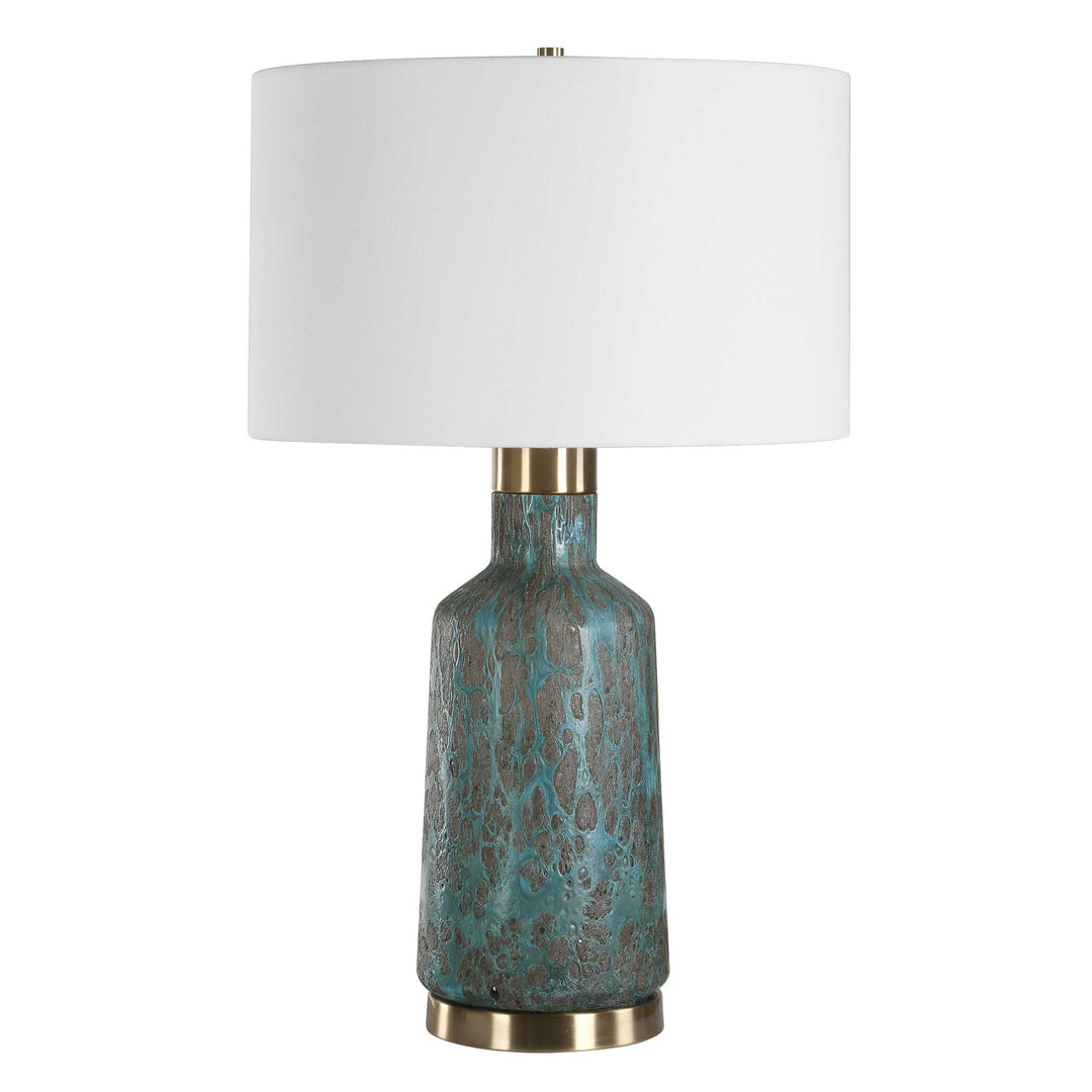 American Home Furniture Uttermost Dauphine Cracked Teal Table Lamp