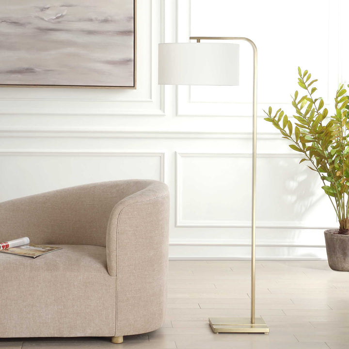 American Home Furniture Uttermost Laight Antique Brass Floor Lamp