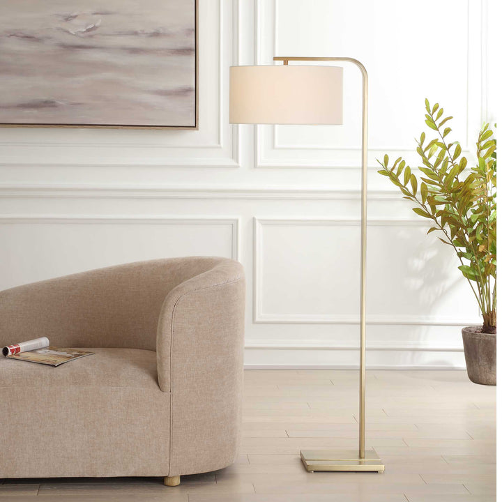 American Home Furniture Uttermost Laight Antique Brass Floor Lamp