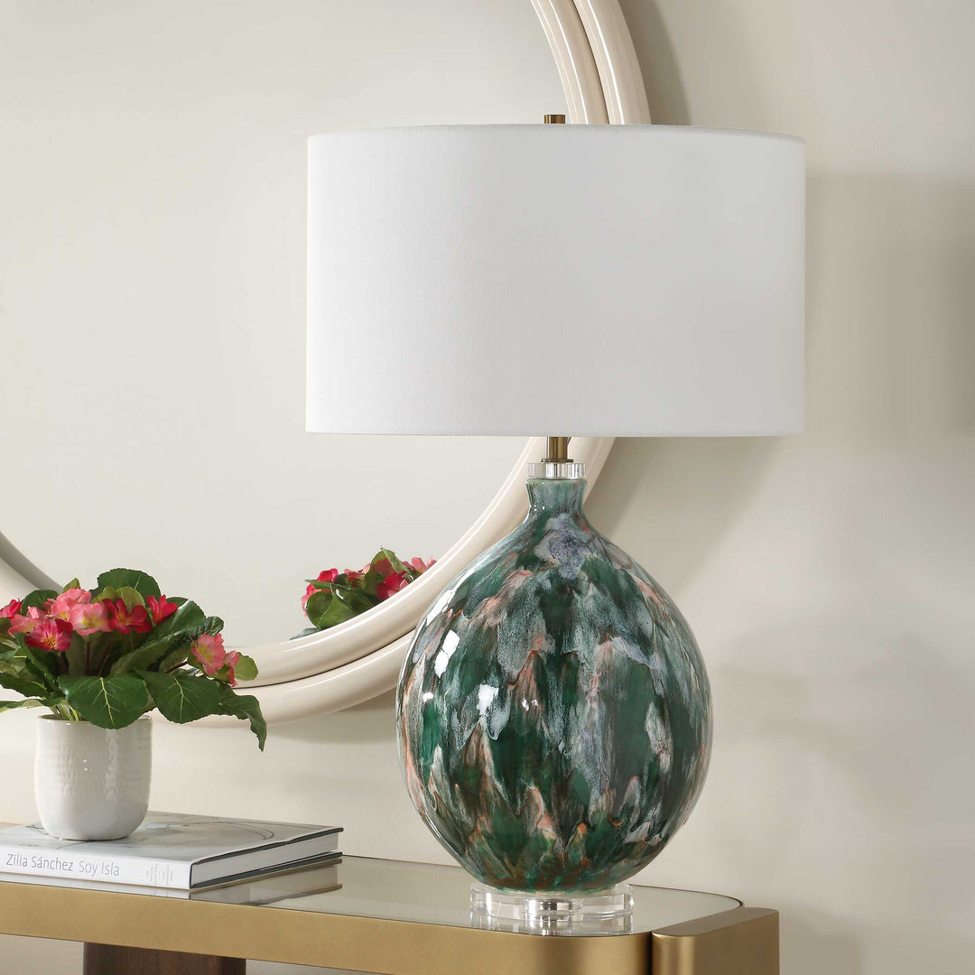 American Home Furniture Uttermost Mihaela Drip Glaze Table Lamp