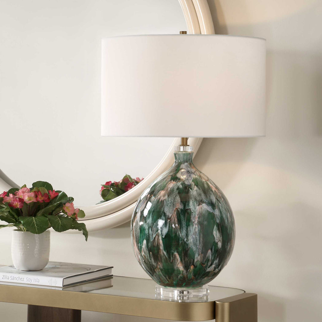American Home Furniture Uttermost Mihaela Drip Glaze Table Lamp