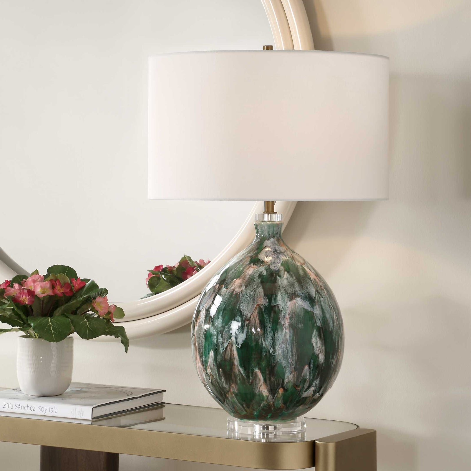 American Home Furniture Uttermost Mihaela Drip Glaze Table Lamp