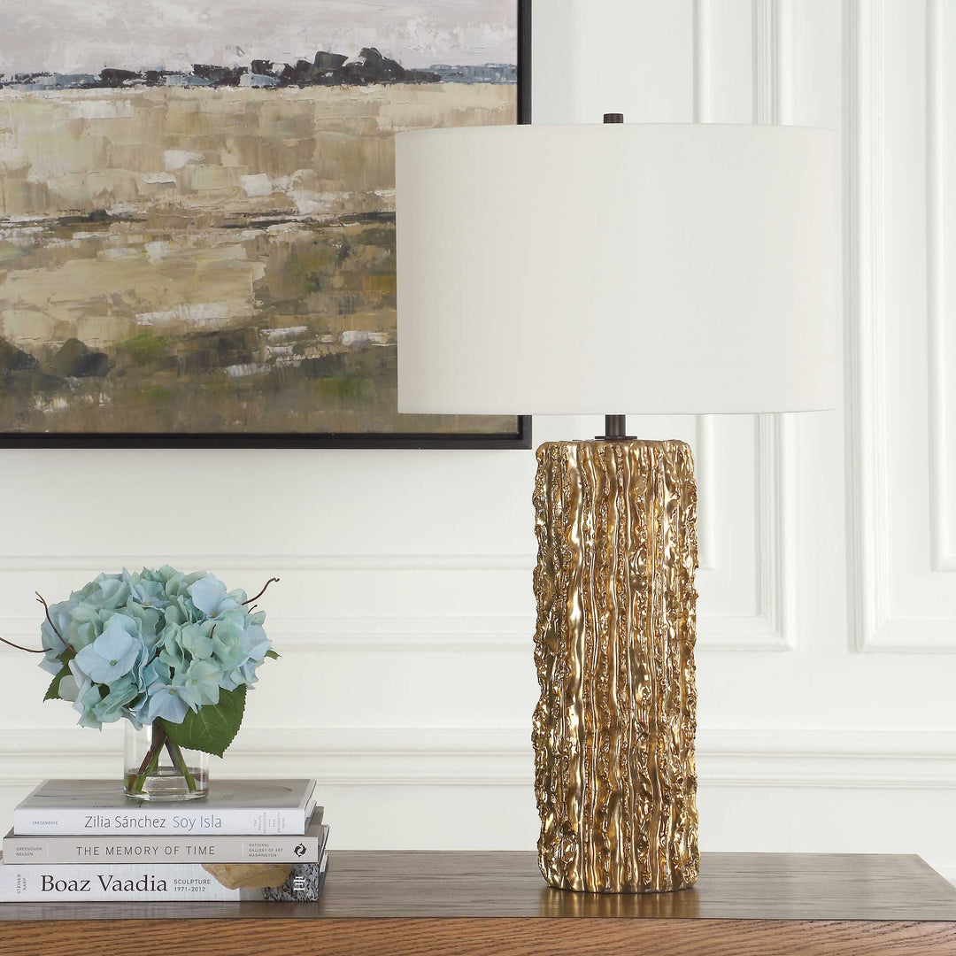 American Home Furniture Uttermost Echo Golden Table Lamp