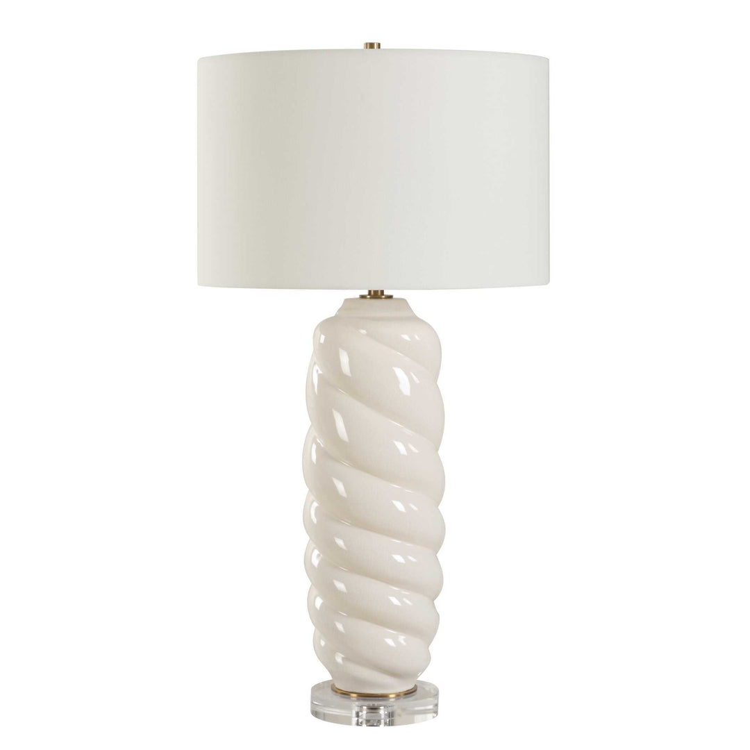 American Home Furniture Uttermost Anneli White Swirl Table Lamp