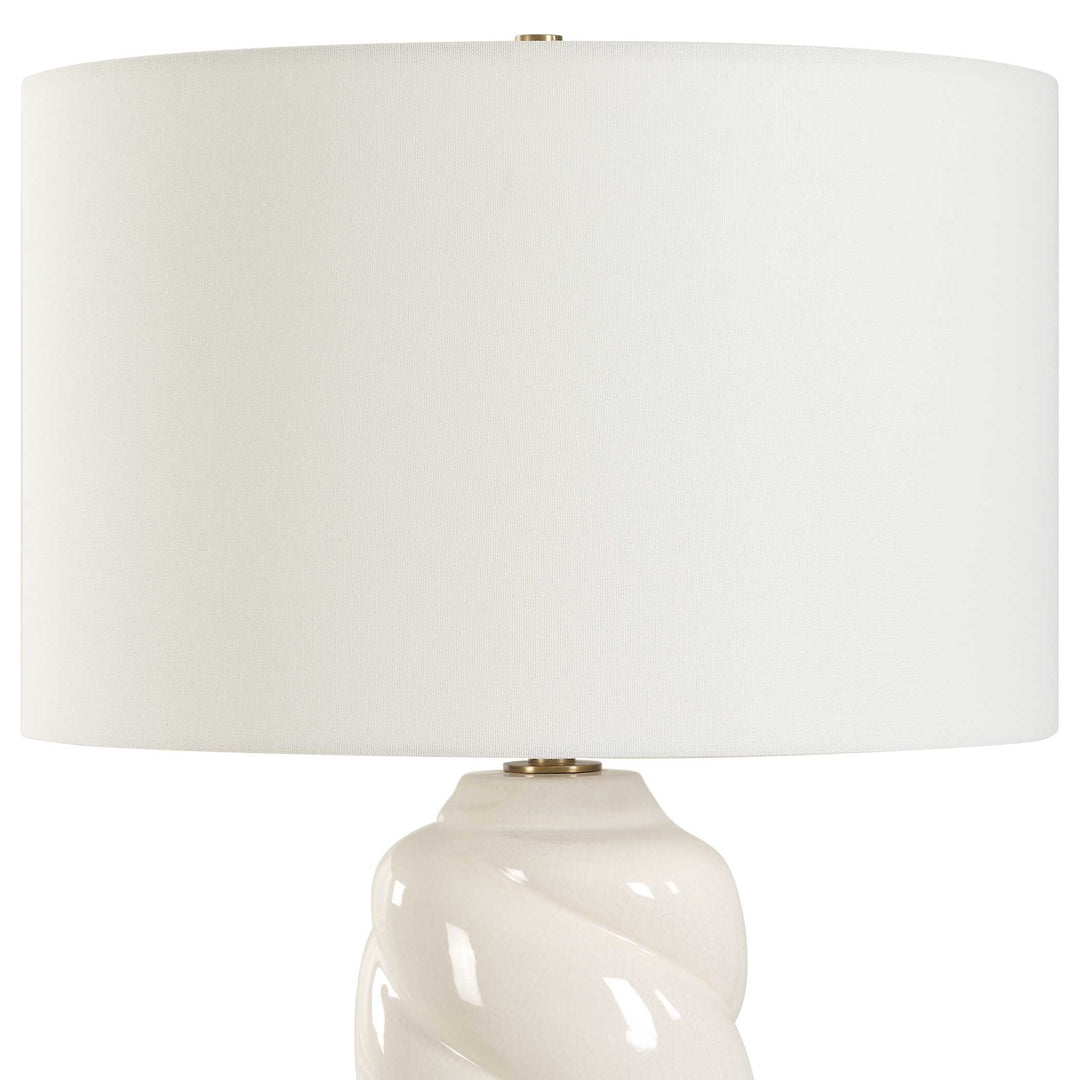American Home Furniture Uttermost Anneli White Swirl Table Lamp