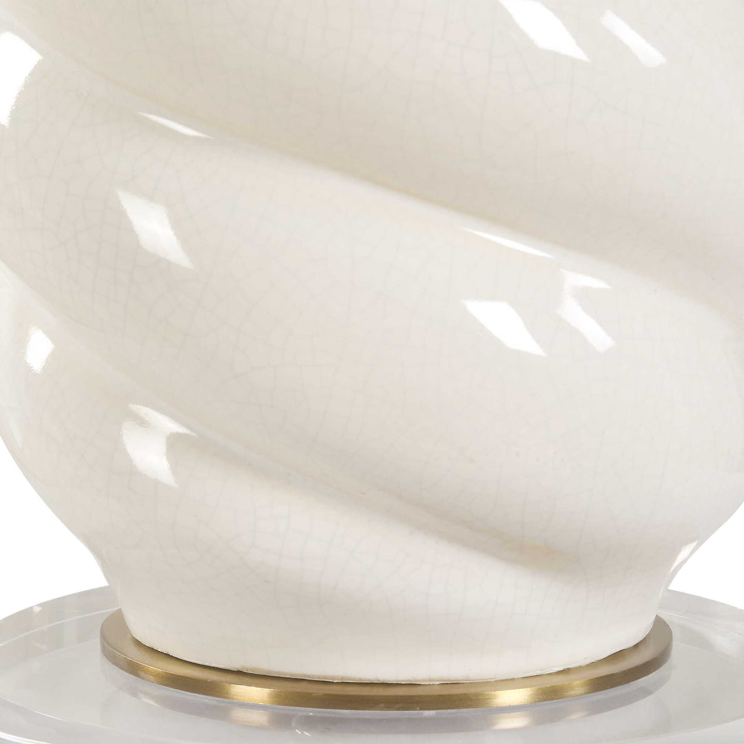 American Home Furniture Uttermost Anneli White Swirl Table Lamp