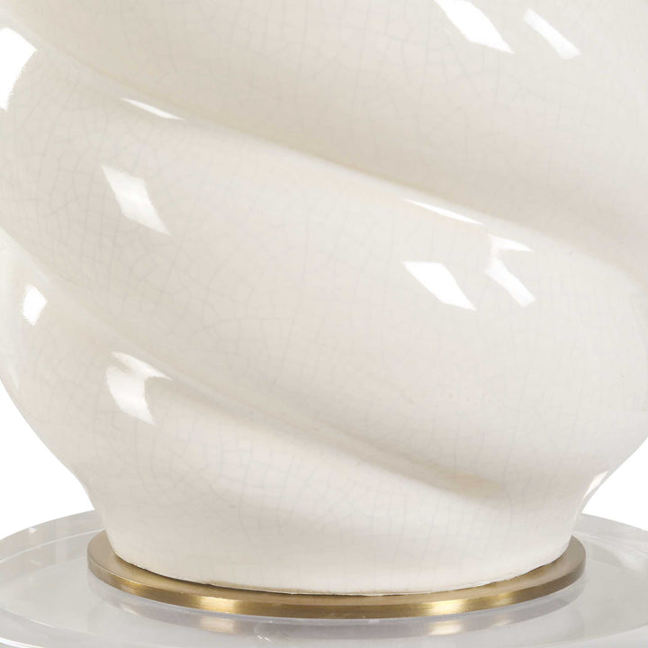 American Home Furniture Uttermost Anneli White Swirl Table Lamp
