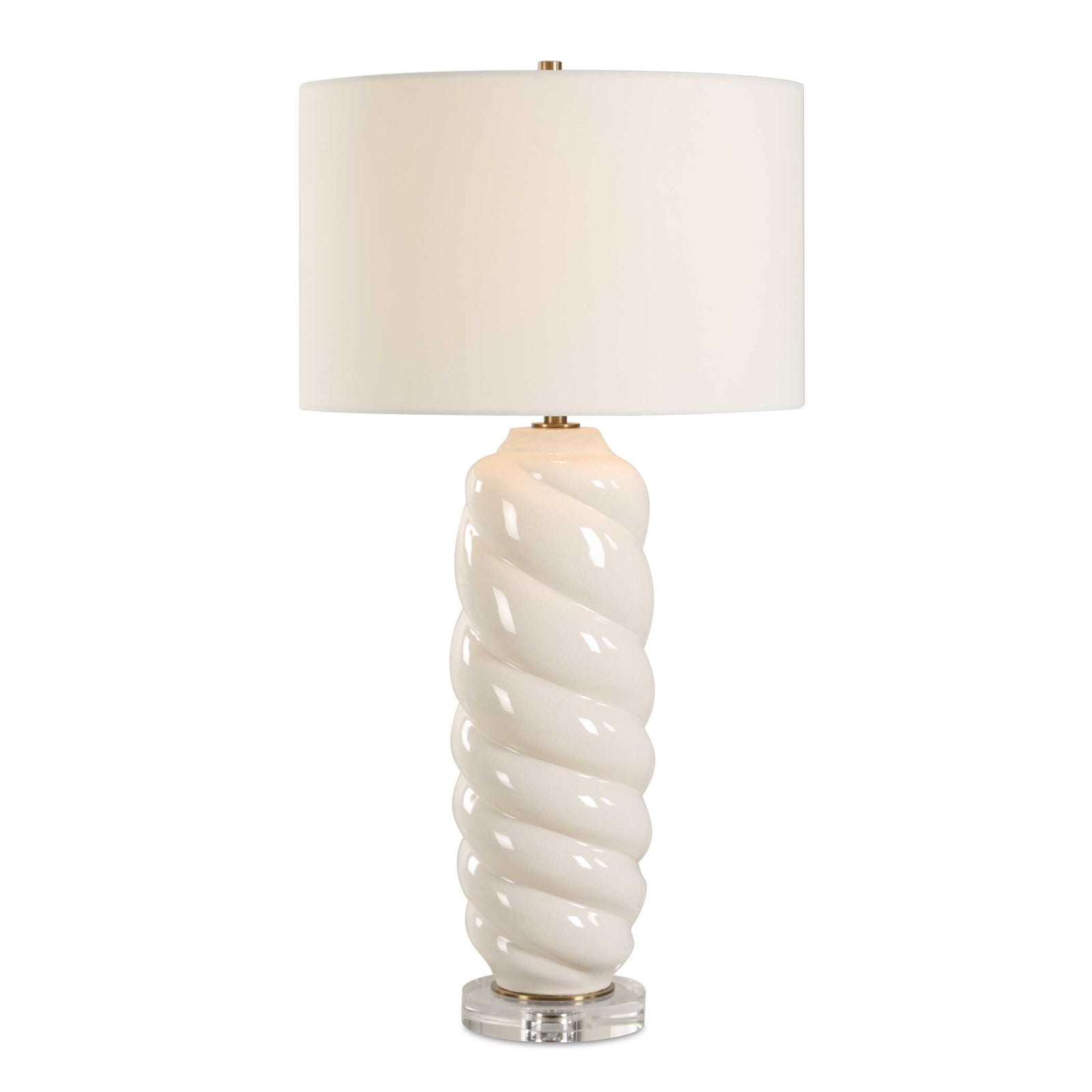 American Home Furniture Uttermost Anneli White Swirl Table Lamp