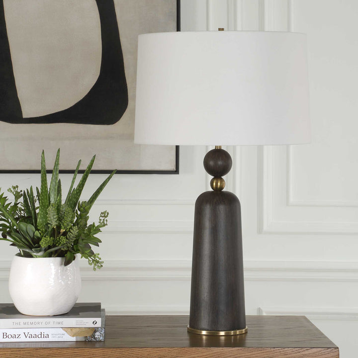 American Home Furniture Uttermost McQuinn Dark Walnut Table Lamp