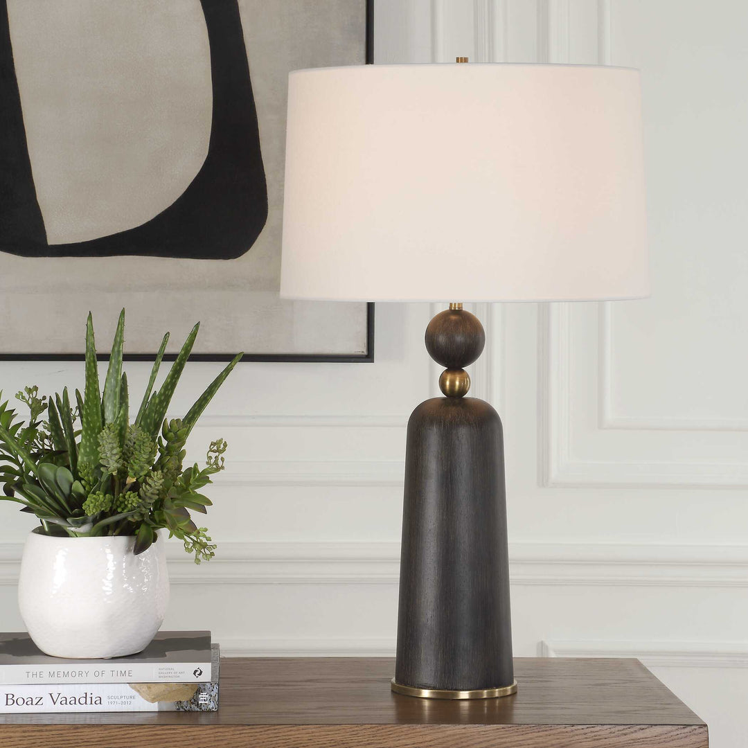 American Home Furniture Uttermost McQuinn Dark Walnut Table Lamp