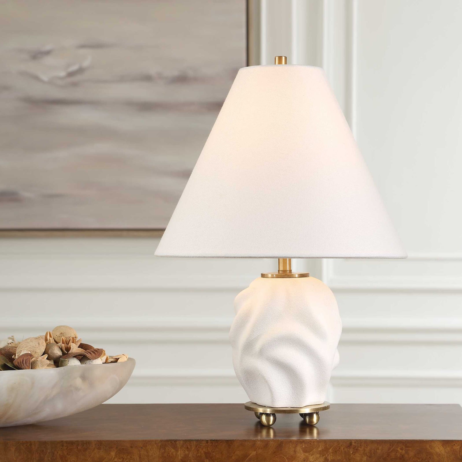 American Home Furniture Uttermost Bora White Accent Lamp