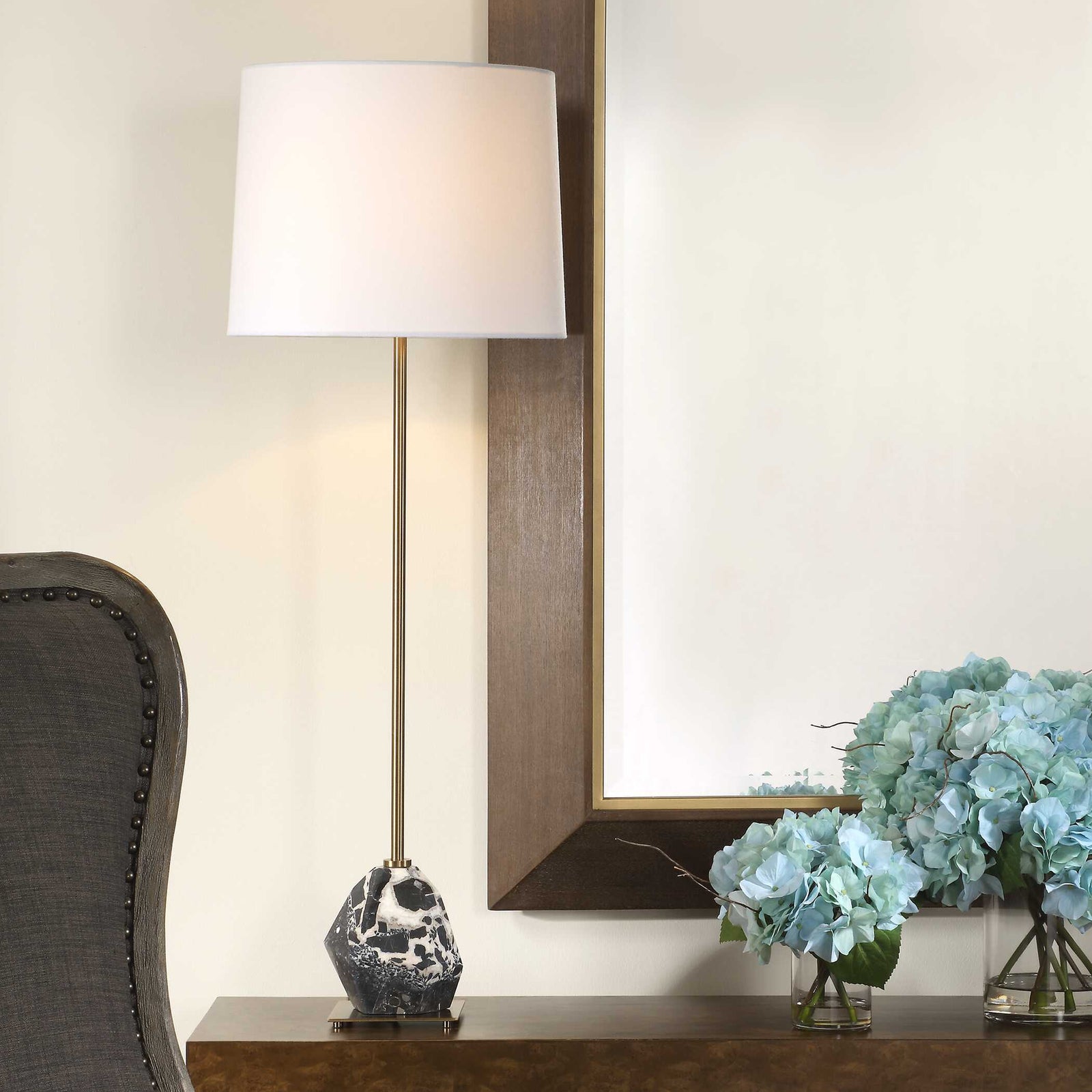 American Home Furniture Uttermost Rowland Panda Marble Buffet Lamp